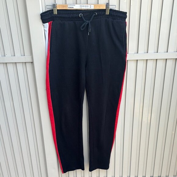 Criminal Damage London Women’s Black, Red and White Striped Sweatpants - Picture 2 of 11